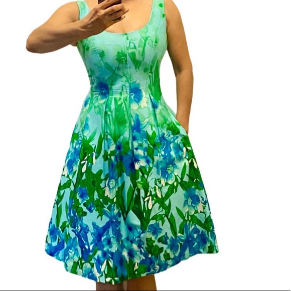 Nine West Floral A-line Sleeveles Dress Size 4 - Picture 4 of 16